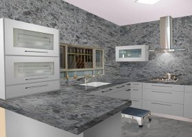 Lumerian Blue Granite Kitchen