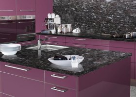 Maroon Cohiba Granites Kitchen